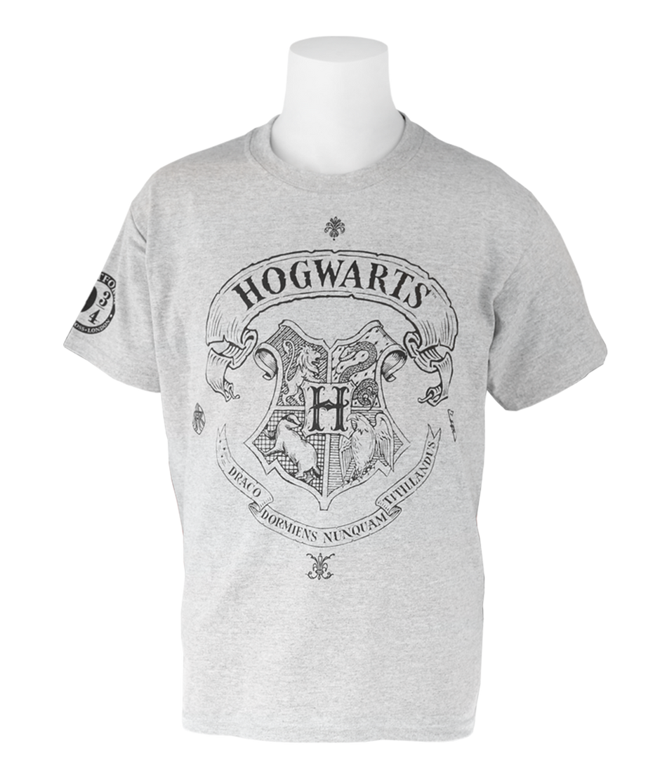 Warner Bros Best Sellers Kids Hogwarts Crest Grey T-Shirt 3 Warner Bros Best Sellers Kids Hogwarts Crest Grey T-Shirt