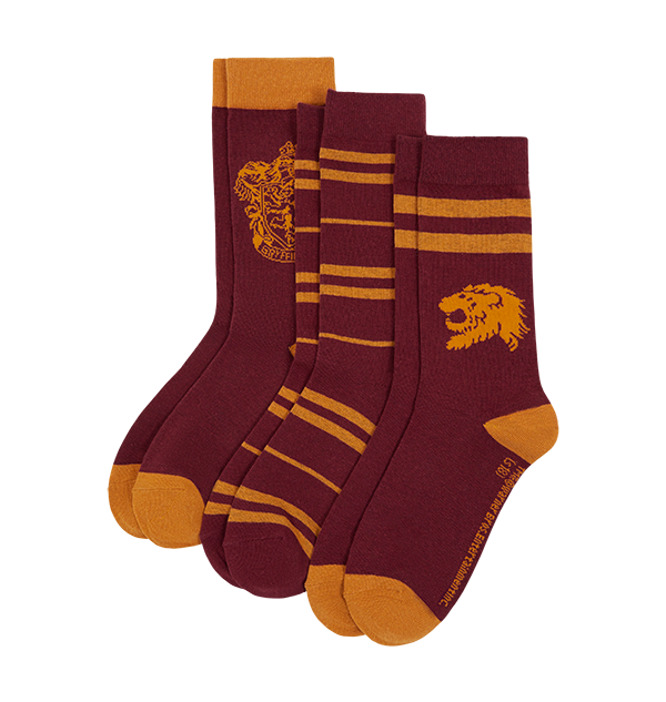 Harry Potter - UK Unified Gryffindor Sock Set (3 Pack) 3 Harry Potter - UK Unified Gryffindor Sock Set (3 Pack)