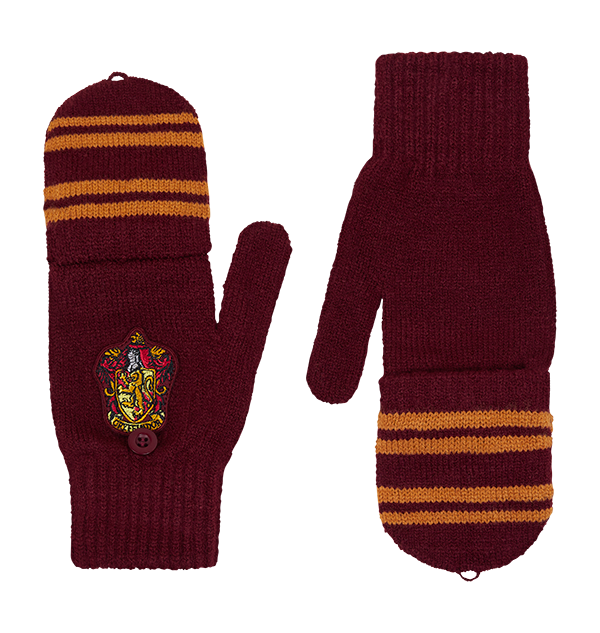 Warner Bros Gryffindor Knitted Mitten Capped Gloves 4 Warner Bros Gryffindor Knitted Mitten Capped Gloves